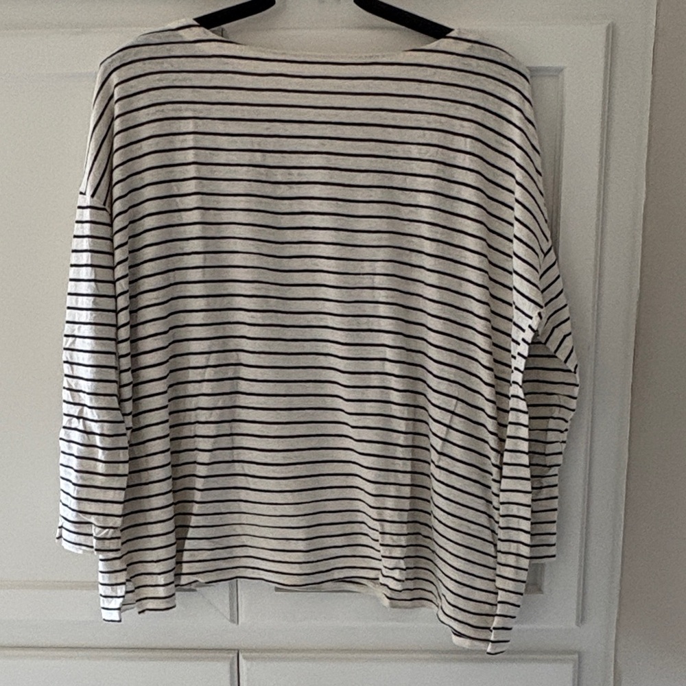 Eileen Fisher Striped Long Sleeve Top size M